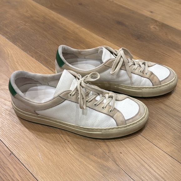 Common Projects White and Green Retro 70s Low Sneakers - Picture 6 of 10